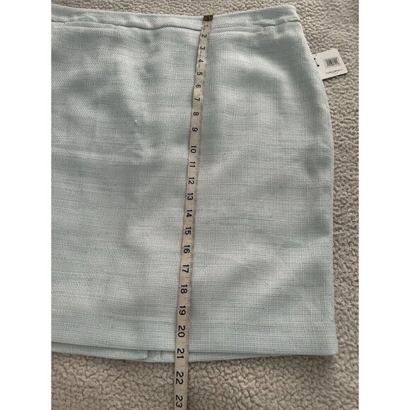 Halogen Rear Zip Lined Pencil Skirt Pale Green Tweed Work Wear Size 14 - Picture 9 of 9